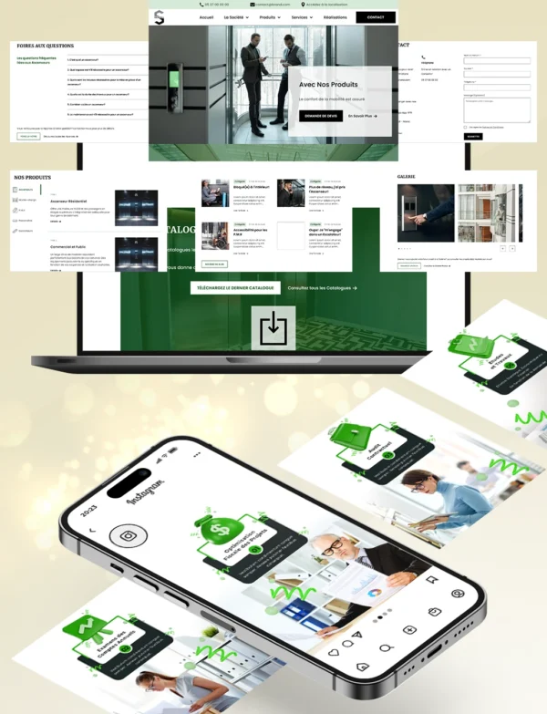 Direct-Scroll | Bundle incluant Site Web & Publications Réseaux Sociaux pour Sociétés avec un Design Élégant | Pour Composer votre Pack Digital Complet incluant Visuels pour les Réseaux Sociaux, Vidéos en Motion Graphics, Votre Site Web et des Landing Pages. Et gagner en Visibilité grâce à Votre Stratégie Digitale Réussie | Boostez votre Présence sur Facebook, Instagram, Twitter, X, LinkedIn, TikTok, Snapchat…