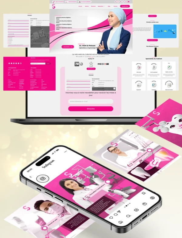 Direct-Scroll | Bundle incluant Site Web & Publications Réseaux Sociaux pour les Médecins avec un Design Élégant | Pour Composer votre Pack Digital Complet incluant Visuels pour les Réseaux Sociaux, Vidéos en Motion Graphics, Votre Site Web et des Landing Pages. Et gagner en Visibilité grâce à Votre Stratégie Digitale Réussie | Boostez votre Présence sur Facebook, Instagram, Twitter, X, LinkedIn, TikTok, Snapchat…