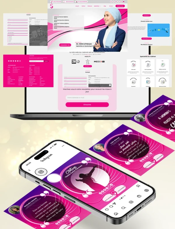 Direct-Scroll | Bundle incluant Site Web & Publications Réseaux Sociaux pour les Médecins avec un Design Élégant | Pour Composer votre Pack Digital Complet incluant Visuels pour les Réseaux Sociaux, Vidéos en Motion Graphics, Votre Site Web et des Landing Pages. Et gagner en Visibilité grâce à Votre Stratégie Digitale Réussie | Boostez votre Présence sur Facebook, Instagram, Twitter, X, LinkedIn, TikTok, Snapchat…