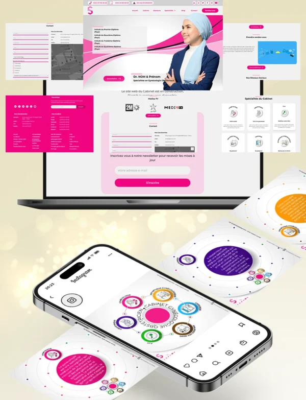Direct-Scroll | Bundle incluant Site Web & Publications Réseaux Sociaux pour les Médecins avec un Design Élégant | Pour Composer votre Pack Digital Complet incluant Visuels pour les Réseaux Sociaux, Vidéos en Motion Graphics, Votre Site Web et des Landing Pages. Et gagner en Visibilité grâce à Votre Stratégie Digitale Réussie | Boostez votre Présence sur Facebook, Instagram, Twitter, X, LinkedIn, TikTok, Snapchat…