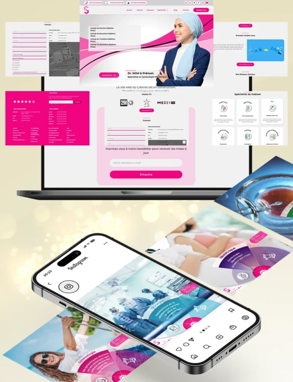 Direct-Scroll | Bundle incluant Site Web & Publications Réseaux Sociaux pour les Médecins avec un Design Élégant | Pour Composer votre Pack Digital Complet incluant Visuels pour les Réseaux Sociaux, Vidéos en Motion Graphics, Votre Site Web et des Landing Pages. Et gagner en Visibilité grâce à Votre Stratégie Digitale Réussie | Boostez votre Présence sur Facebook, Instagram, Twitter, X, LinkedIn, TikTok, Snapchat…