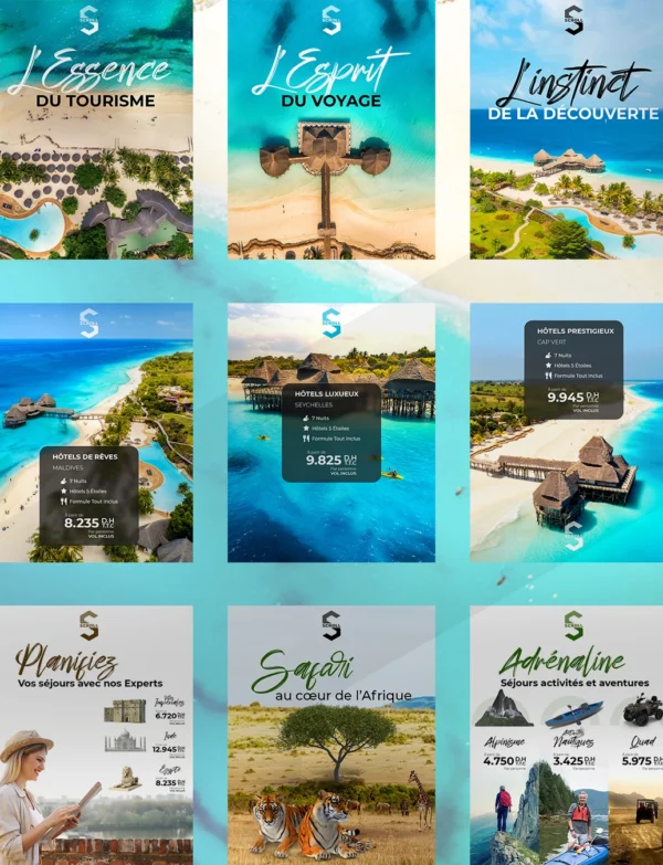 Direct-Scroll | Publications pour les Agences de Voyages avec un Design Tendance | Publications Visuels pour les Réseaux Sociaux | Silde 1 | Pour Composer votre Pack Digital Complet incluant Visuels pour les Réseaux Sociaux, Vidéos en Motion Graphics, Votre Site Web et des Landing Pages. Et gagner en Visibilité grâce à Votre Stratégie Digitale Réussie.