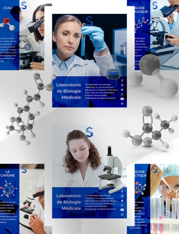 Direct-Scroll | Publications pour les Laboratoires d'Analyses Médicales avec un Design Minimaliste | Publications Visuels pour les Réseaux Sociaux | Silde 1 | Pour Composer votre Pack Digital Complet incluant Visuels pour les Réseaux Sociaux, Vidéos en Motion Graphics, Votre Site Web et des Landing Pages. Et gagner en Visibilité grâce à Votre Stratégie Digitale Réussie.