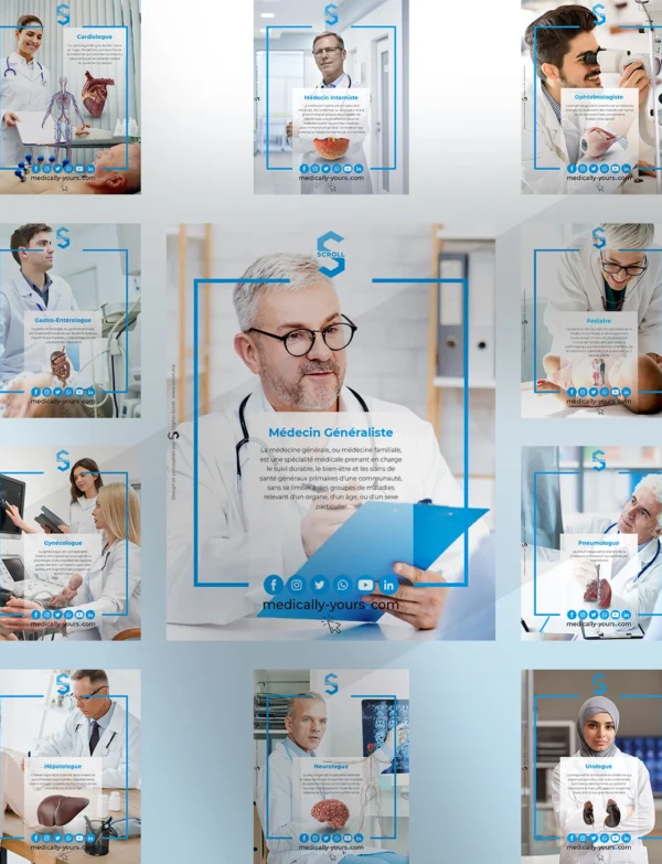 Direct-Scroll | Publications pour les Médecins avec un Design Tendance | Publications Visuels pour les Réseaux Sociaux | Silde 1 | Pour Composer votre Pack Digital Complet incluant Visuels pour les Réseaux Sociaux, Vidéos en Motion Graphics, Votre Site Web et des Landing Pages. Et gagner en Visibilité grâce à Votre Stratégie Digitale Réussie.